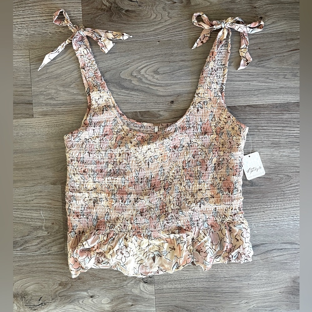 NWT Free People Penelope Smocked Tank size XL